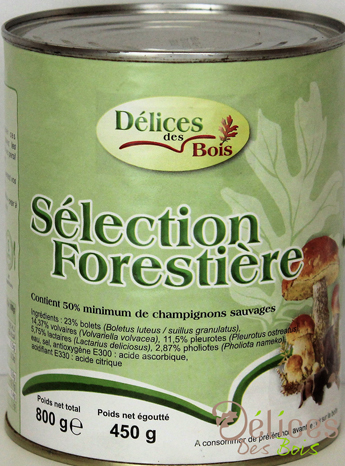 Champignons appertisés sélection forestière