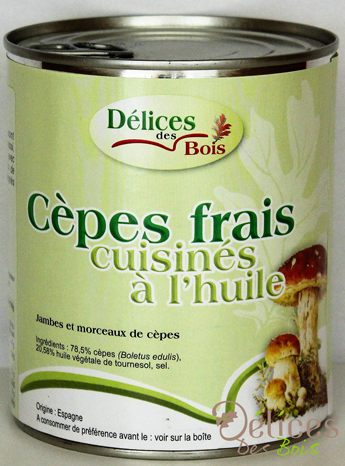 Champignon appertisé cèpes frais